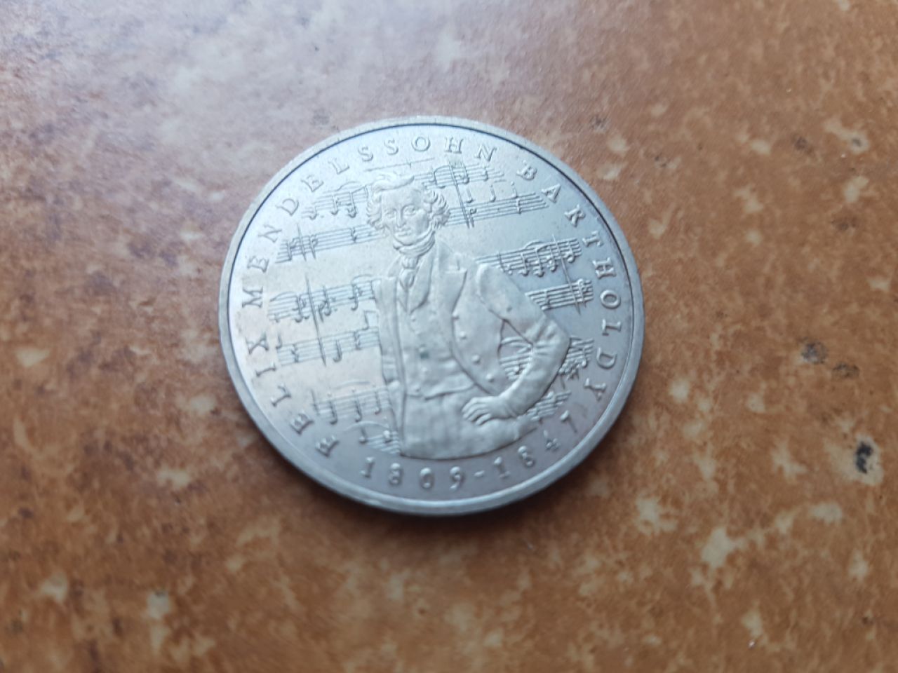 5 DM Münze „Felix Mendelssohn Bartholdy“ 1984