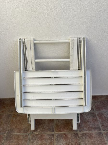 Gartentisch eckig Kunststoff weiss