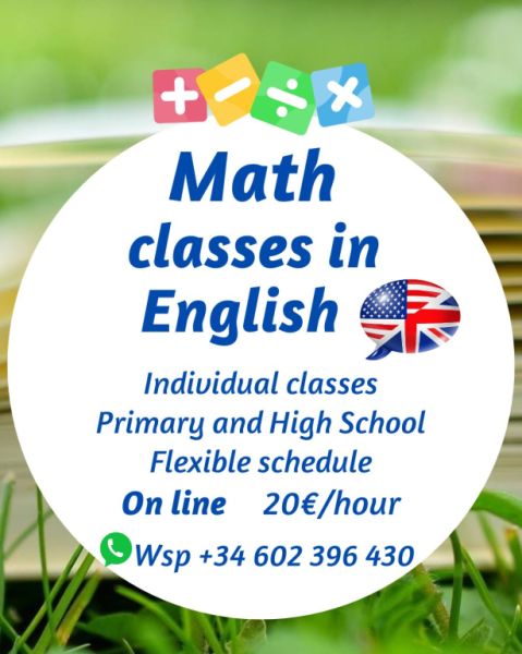 Math Classes in English   €20/hour