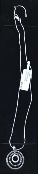 NEU! Edle Silberkette 925-er Sterling Silber, Anhänger mit Strass