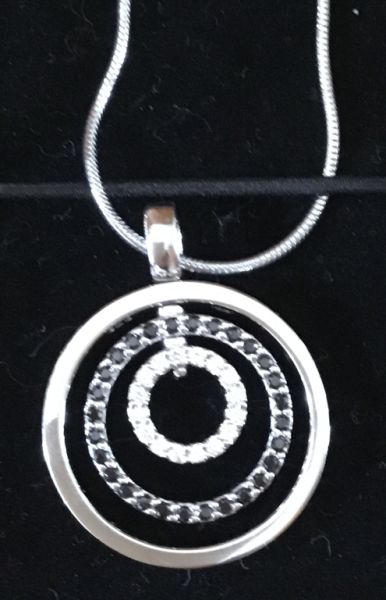 NEU! Edle Silberkette 925-er Sterling Silber, Anhänger mit Strass