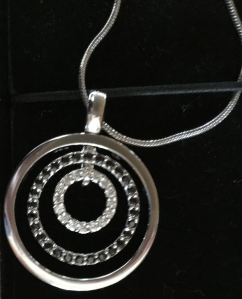 NEU! Edle Silberkette 925-er Sterling Silber, Anhänger mit Strass