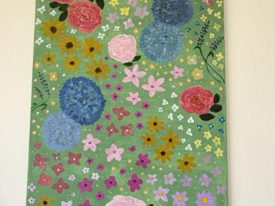 Original Acrylbild Blumen – handgemalt