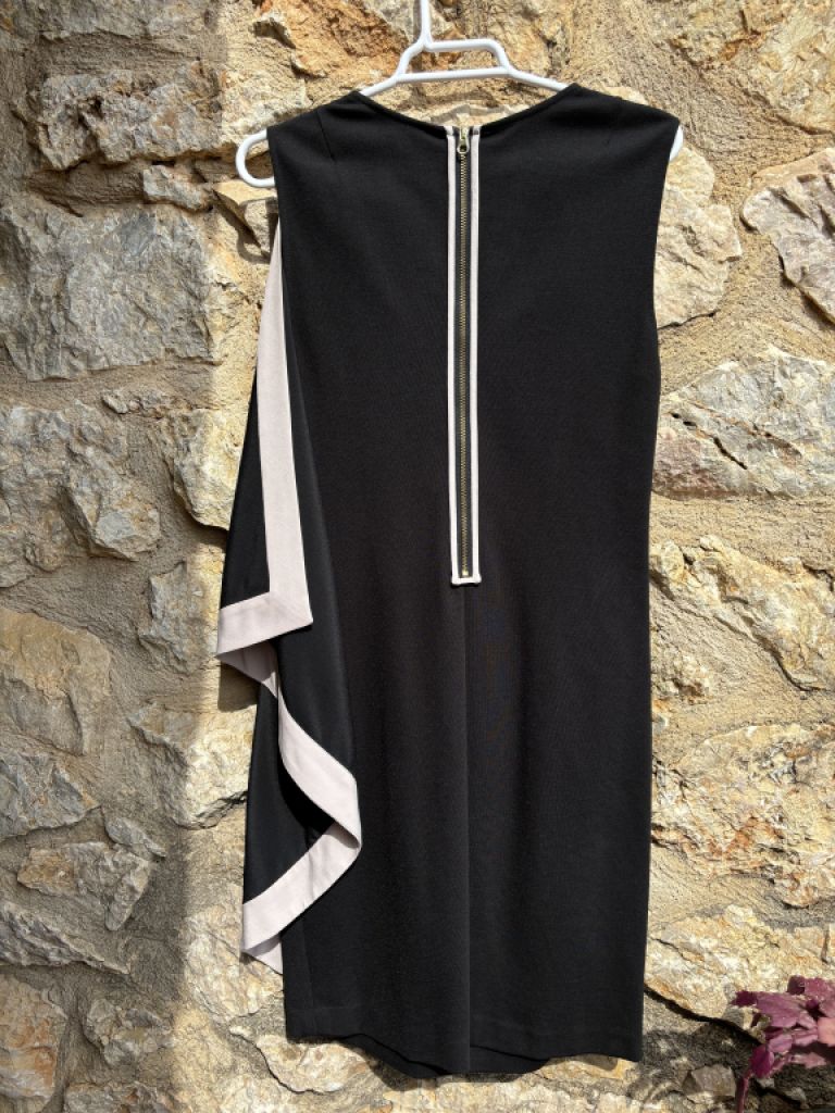 Ted Baker schwarzes Tunikakleid mit Faltenwurf - klein