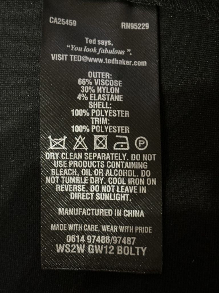 Ted Baker schwarzes Tunikakleid mit Faltenwurf - klein